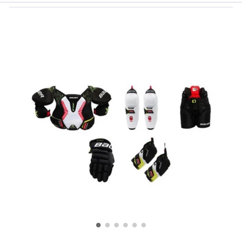 Bauer Kids Hockey Gear Set - Black, White, Red
